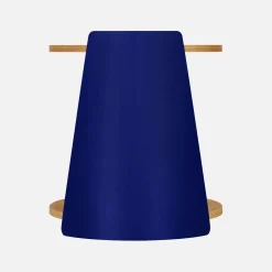 Tavolino e comodino in metallo curvato e legno con ruote
