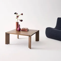 Tavolino esotico quadrato in legno massello, 80cm