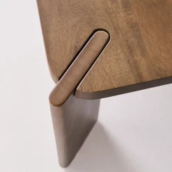 Tavolino esotico quadrato in legno massello, 80cm