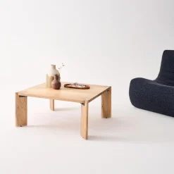 Tavolino esotico quadrato in legno massello, 80cm