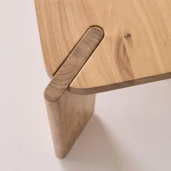 Tavolino esotico quadrato in legno massello, 80cm