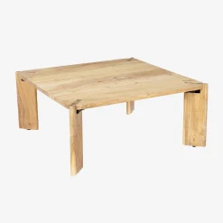Tavolino esotico quadrato in legno massello, 80cm