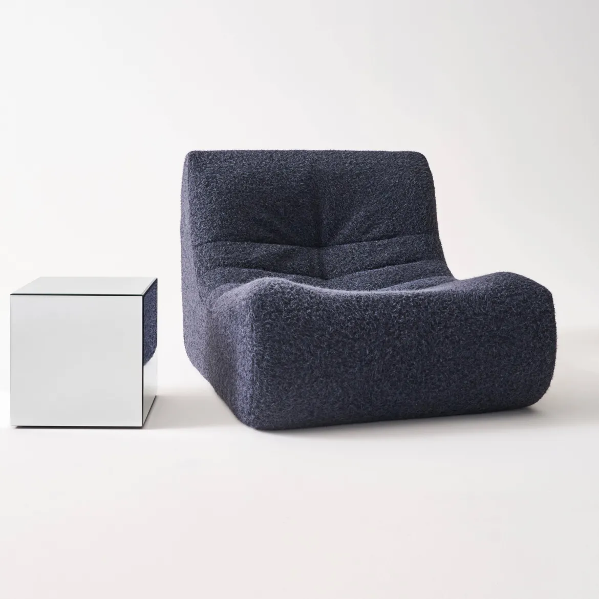 Tavolino, lato del divano, cubo a specchio 35cm