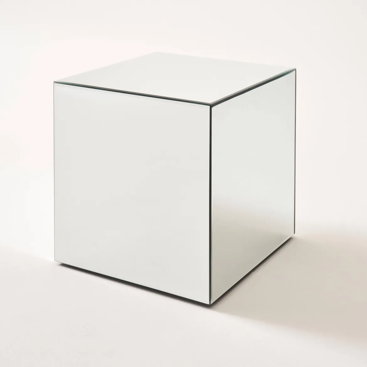 Tavolino, lato del divano, cubo a specchio 35cm