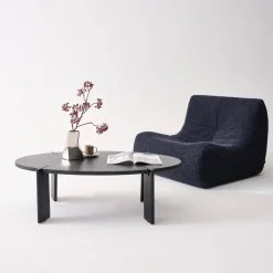 Tavolino ovale in legno di mango massello, 120cm