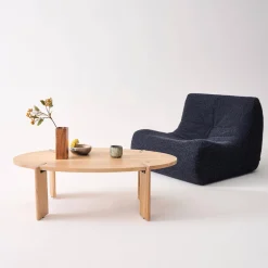 Tavolino ovale in legno di mango massello, 120cm