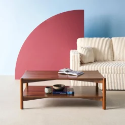 Tavolino rettangolare decorazione legno doppio ripiano