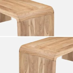 Tavolino rettangolare in legno massello di acacia