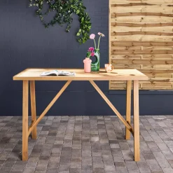 Tavolo alto da giardino in legno di acacia 4 posti