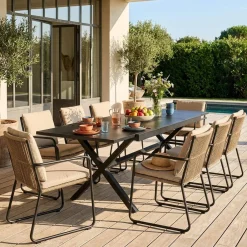 Tavolo da giardino allungabile in alluminio, 240cm