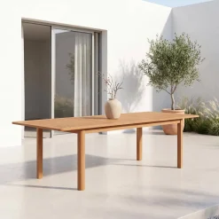Tavolo da giardino allungabile in legno di eucalipto, 6-8 posti