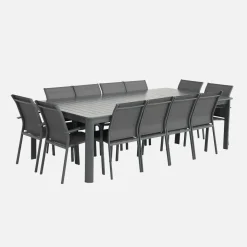 Tavolo da giardino allungabile in alluminio, 12 posti