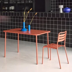 Tavolo da giardino in acciaio, 4 posti, 120cm