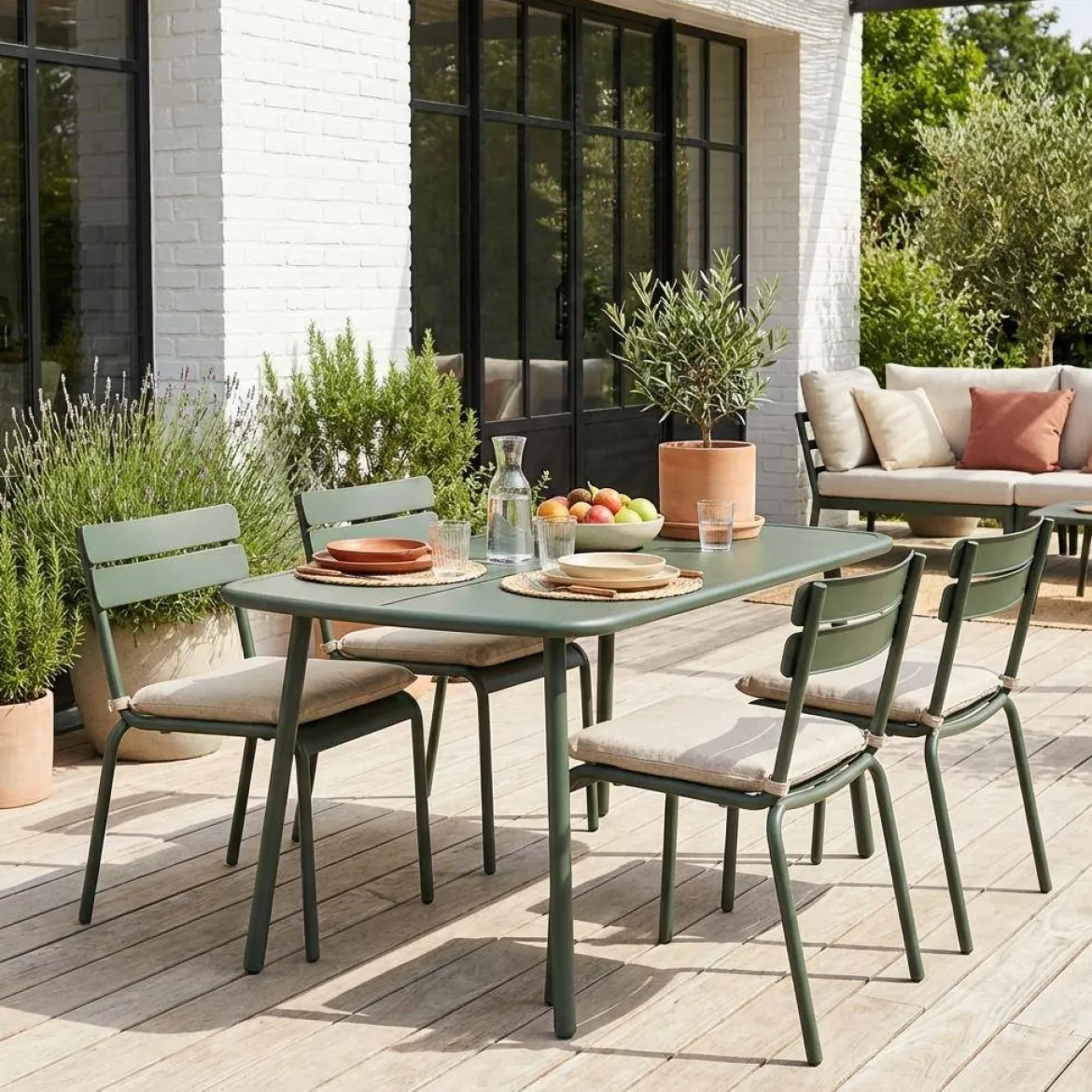 Tavolo da giardino in alluminio, 4-6 posti