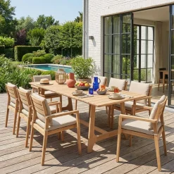 Tavolo da giardino in legno di acacia 8 posti, 180cm