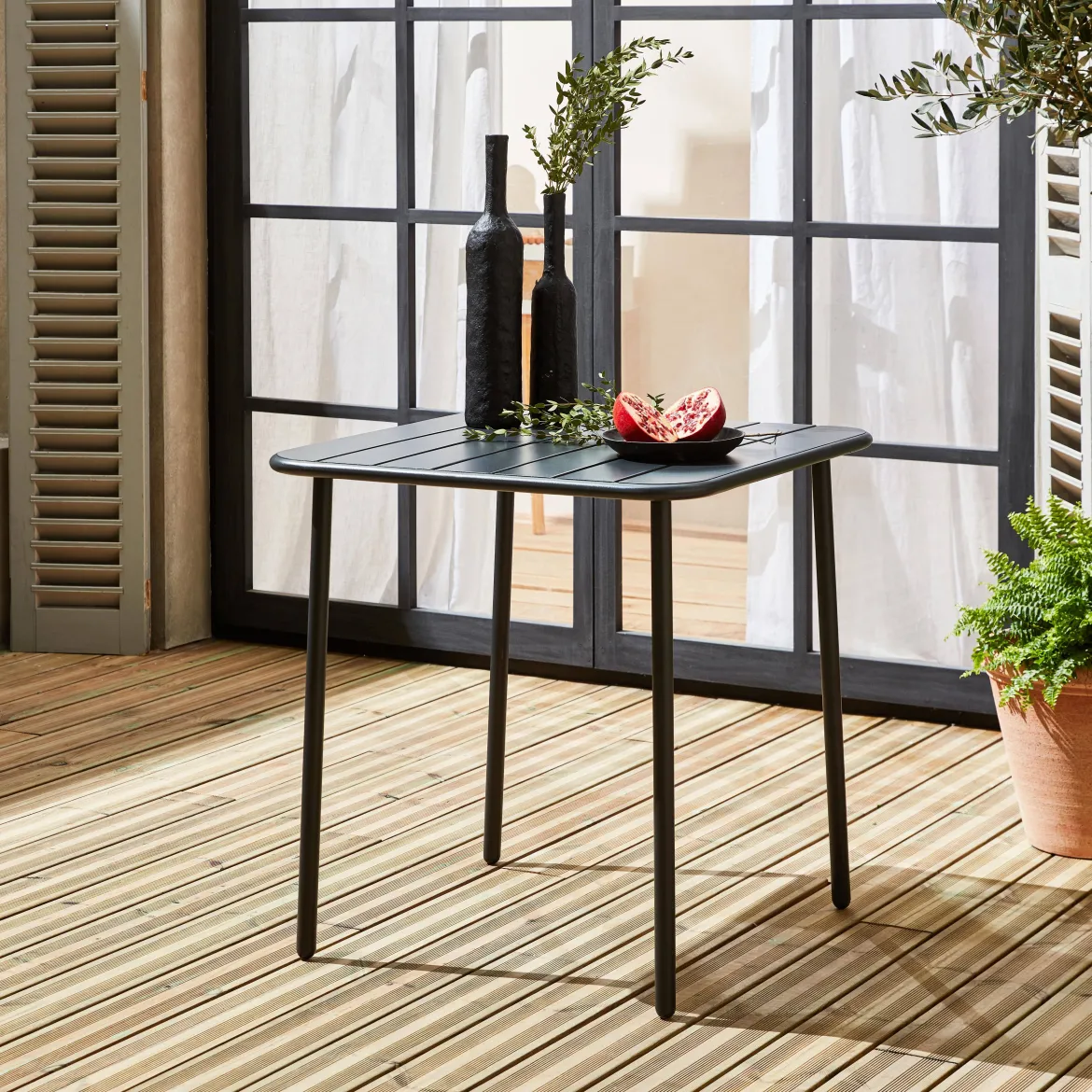Tavolo da giardino in metallo 2 posti, 70cm