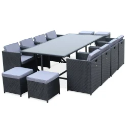 Tavolo da giardino in resina 8 poltroncine