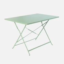 Tavolo da giardino pieghevole in acciaio, 4 posti, 110cm