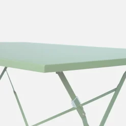 Tavolo da giardino pieghevole in acciaio, 4 posti, 110cm