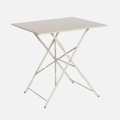 Tavolo da giardino pieghevole in acciaio, 2 posti, 70cm