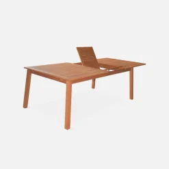 Tavolo da giardino rettangolare allungabile in legno, 12 posti