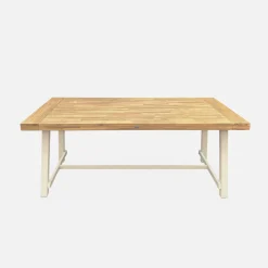 Tavolo da interno/esterno in legno e metallo, 6-8 posti