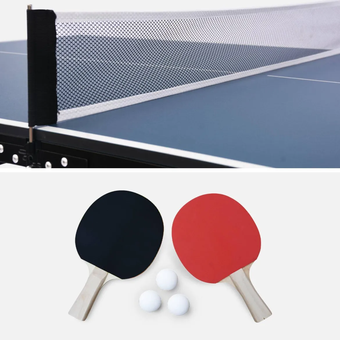 Tavolo da ping pong per interni con 2 racchette e 3 palline, 180cm
