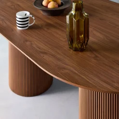 Tavolo da pranzo con effetto legno de 4-6 posti a sedere, 180cm
