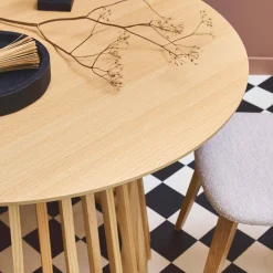 Tavolo da pranzo effetto legno, 4 posti a sedere