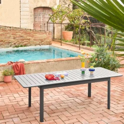 Tavolo da giardino allungabile in alluminio, 8 posti