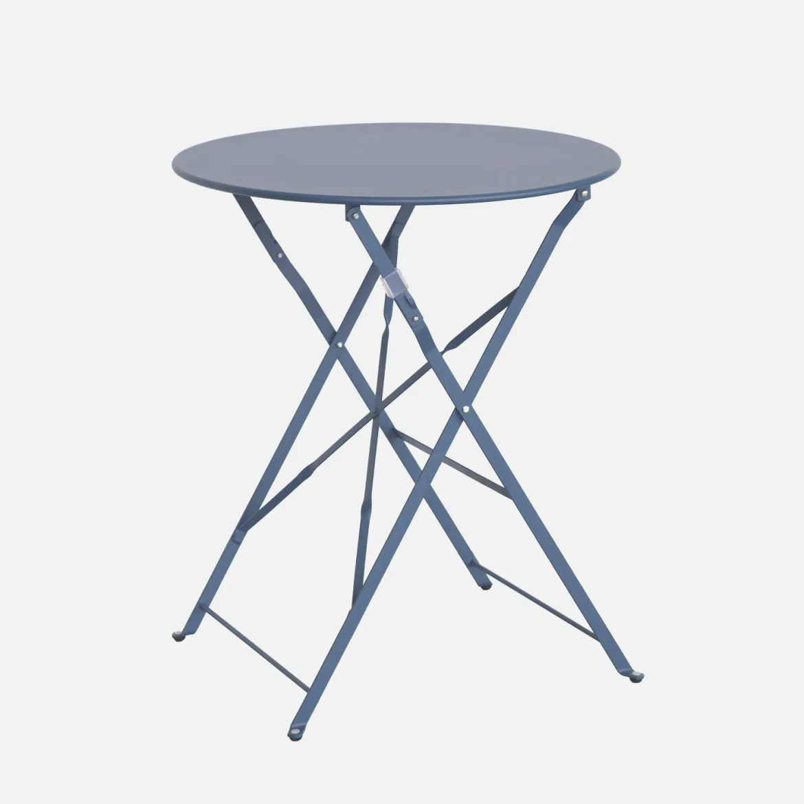Tavolo da giardino bistrot pieghevole in acciaio, 2 posti, Ø60cm