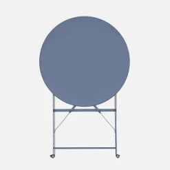 Tavolo da giardino bistrot pieghevole in acciaio, 2 posti, Ø60cm