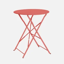 Tavolo da giardino bistrot pieghevole in acciaio, 2 posti, Ø60cm