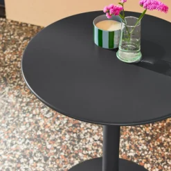 Tavolo da giardino bistrot rotondo in acciaio, 2 posti
