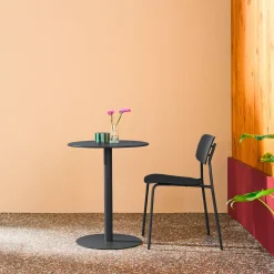 Tavolo da giardino bistrot rotondo in acciaio, 2 posti