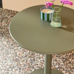Tavolo da giardino bistrot rotondo in acciaio, 2 posti