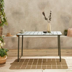 Tavolo da giardino in acciaio, 4 posti, 120cm