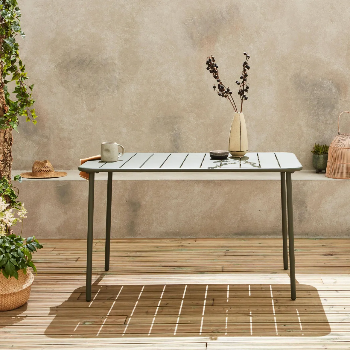 Tavolo da giardino in acciaio, 4 posti, 120cm