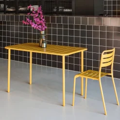 Tavolo da giardino in acciaio, 4 posti, 120cm