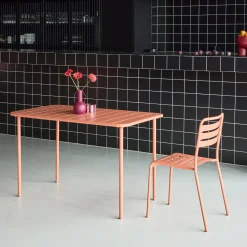 Tavolo da giardino in acciaio, 4 posti, 120cm
