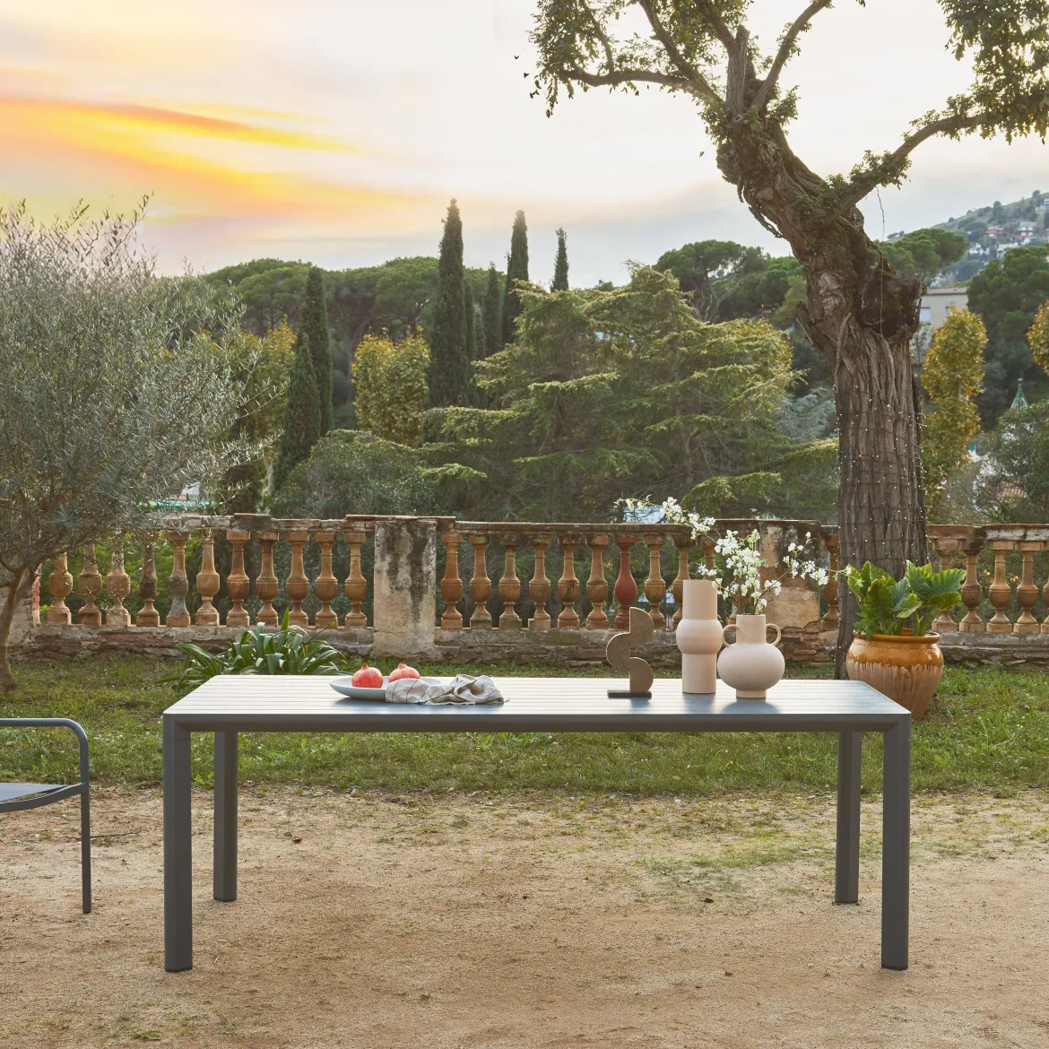 Tavolo da giardino in alluminio, 8 posti