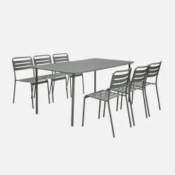Tavolo da giardino in metallo 6-8 posti, 160cm