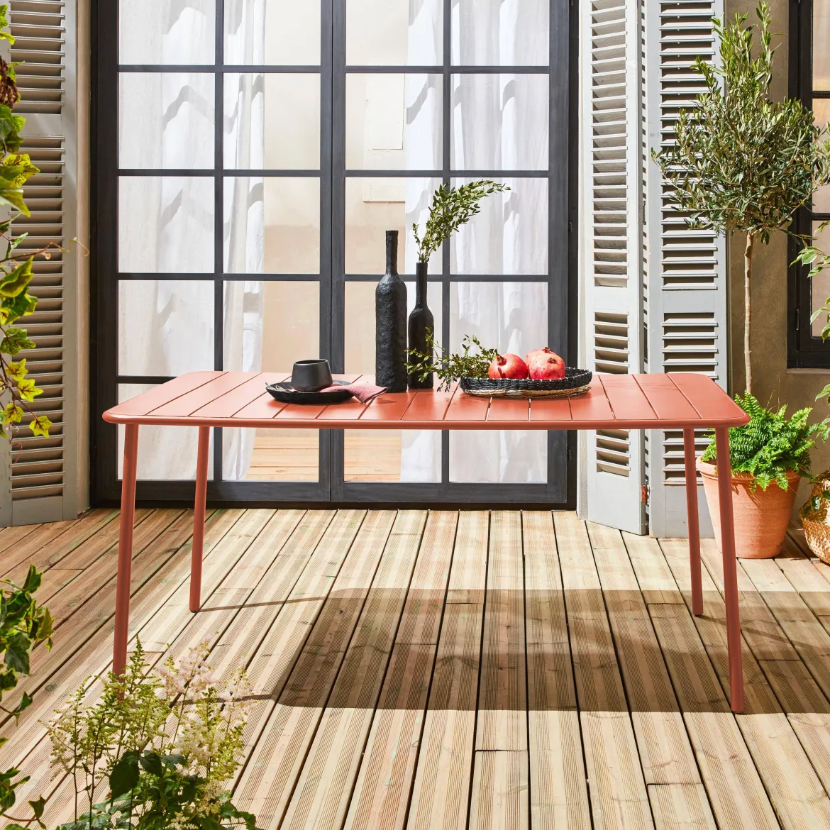 Tavolo da giardino in metallo 6-8 posti, 160cm