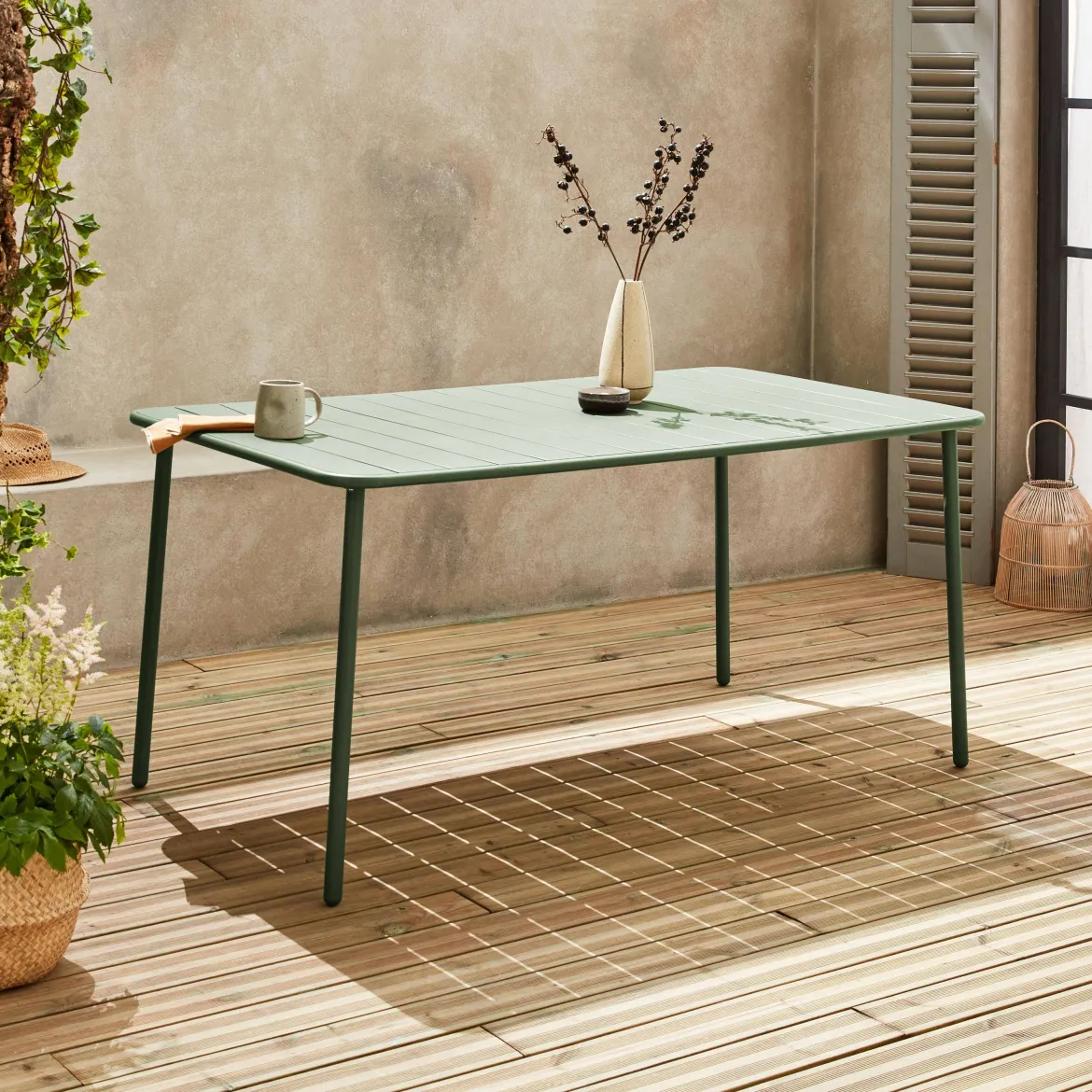 Tavolo da giardino in metallo 6-8 posti, 160cm