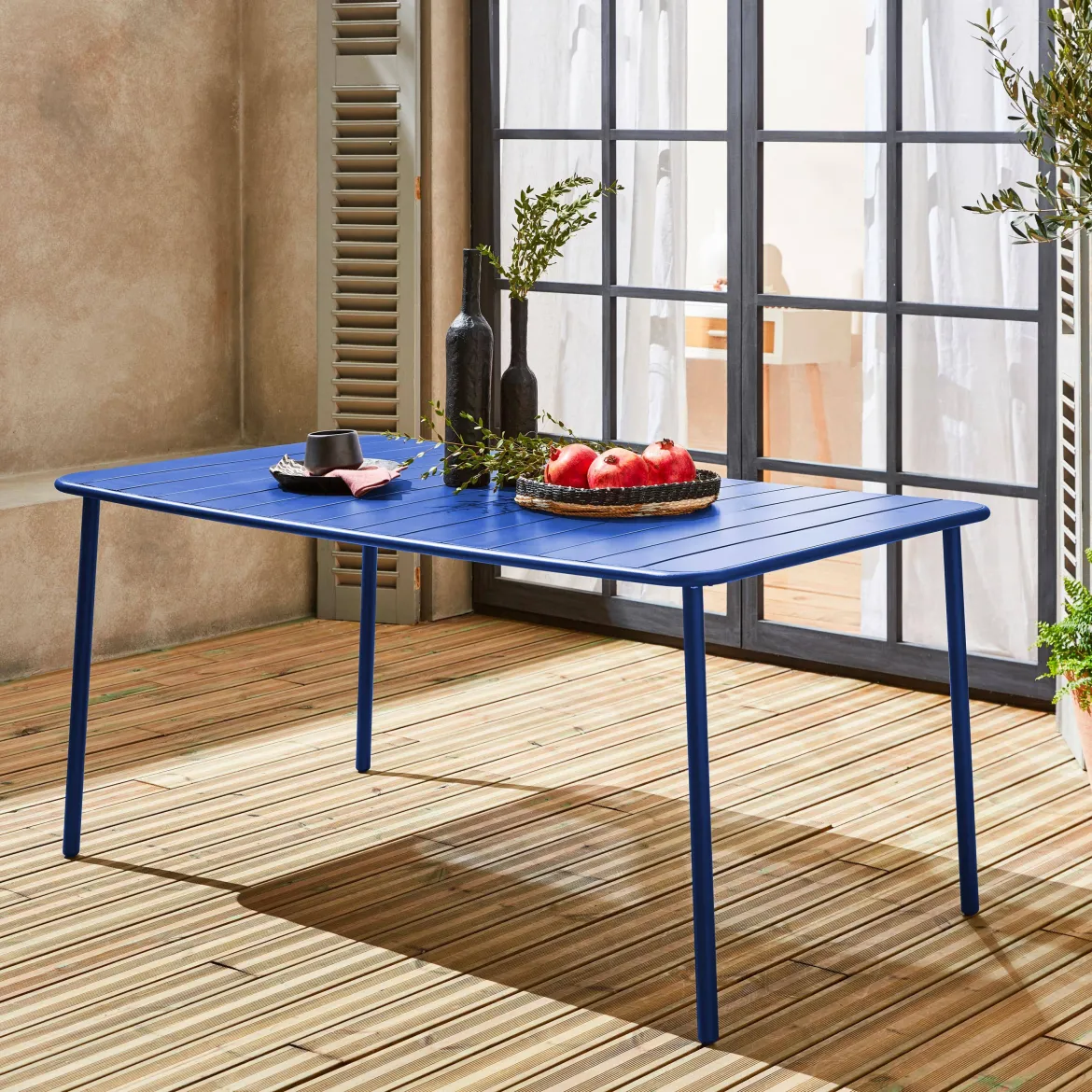 Tavolo da giardino in metallo 6-8 posti, 160cm
