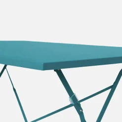Tavolo da giardino pieghevole in acciaio, 4 posti, 110cm