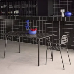 Tavolo da giardino pieghevole in metallo 6 posti, 140cm