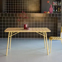 Tavolo da giardino pieghevole in metallo 6 posti, 140cm