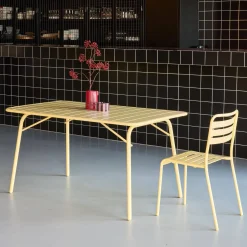 Tavolo da giardino pieghevole in metallo 6 posti, 140cm