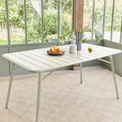 Tavolo da giardino pieghevole in metallo 6 posti, 140cm